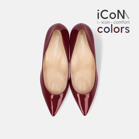 20%OFF：iCoN COLORS：ポインテッドトゥ エナメル パンプス（C76531）ワインE/mamian（マミアン）