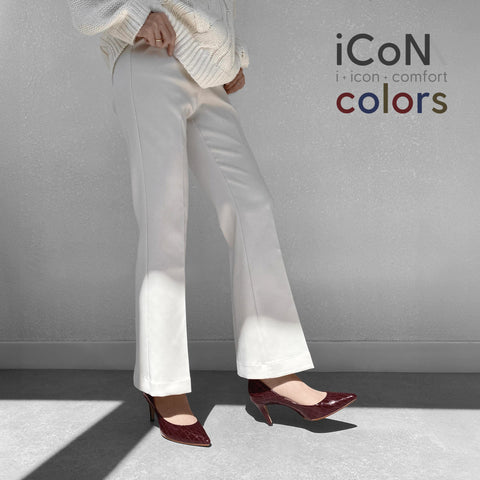 20%OFF：iCoN COLORS：ポインテッドトゥ クロコ型押し パンプス（C76534）ボルドーCR/mamian（マミアン）