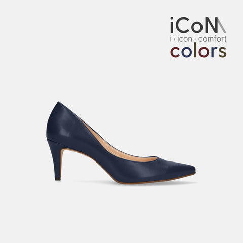 20%OFF：iCoN COLORS：ポインテッドトゥ スムース パンプス（C76533）ネイビー/mamian（マミアン）