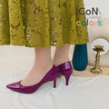 iCoN COLORS：ポインテッドトゥ エナメル パンプス（C76531）バイオレット/mamian（マミアン）