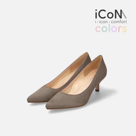 20%OFF：2025AW：iCoN COLORS：ポインテッドトゥ スエード パンプス（C57172）グレージュS/mamian（マミアン）