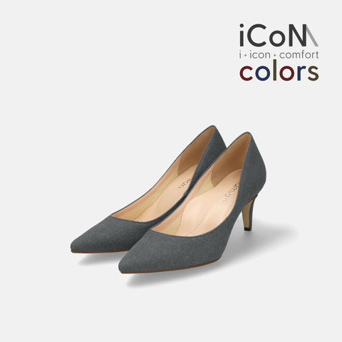 30%OFF：iCoN COLORS：ポインテッドトゥ スエード パンプス（C76532）チャコールS/mamian（マミアン）