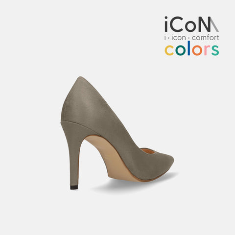 30%OFF：iCoN COLORS：ポインテッドトゥ スエード パンプス（C9042）グレージュS/mamian（マミアン）