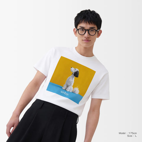 予約：urday【Animal／White Dog／YB】フォトTシャツ（4406976）ホワイト/urday（マミアン）