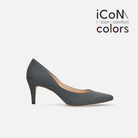 20%OFF：iCoN COLORS：ポインテッドトゥ スエード パンプス（C76532）チャコールS/mamian（マミアン）