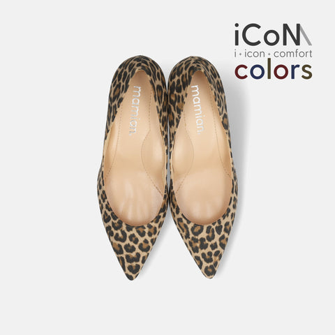 20%OFF：iCoN COLORS：ポインテッドトゥ スエード パンプス（C76532）レオパードS/mamian（マミアン）