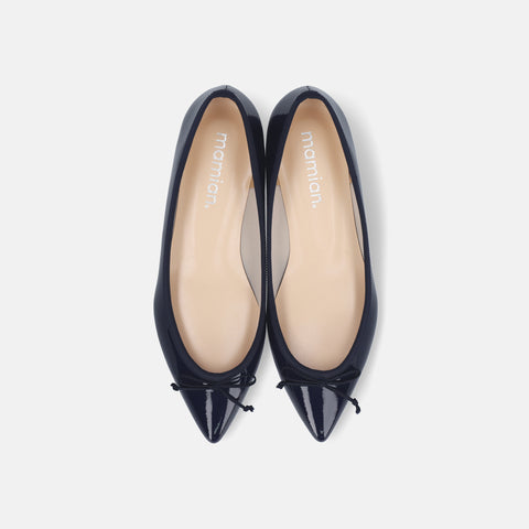 2026SSBI：ポインテッドトゥ フラット バレエシューズ（1333）ネイビーE/mamian（マミアン）