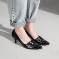 2025AW：サイドコンシャス デザイン パンプス（m45007）ブラックCR/mamian（マミアン）