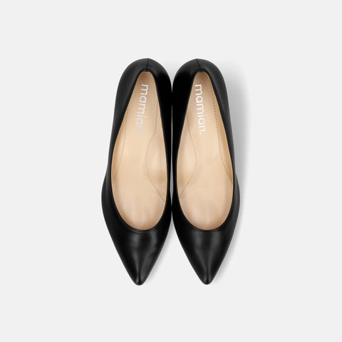 10% OFF: 2024SS: iCoN COLORS: Pointed Toe Smooth Pumps (C57173) Black