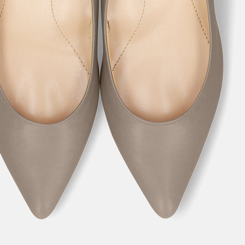 10% OFF: 2024SS: iCoN COLORS: Pointed Toe Smooth Pumps (C57173) Greige