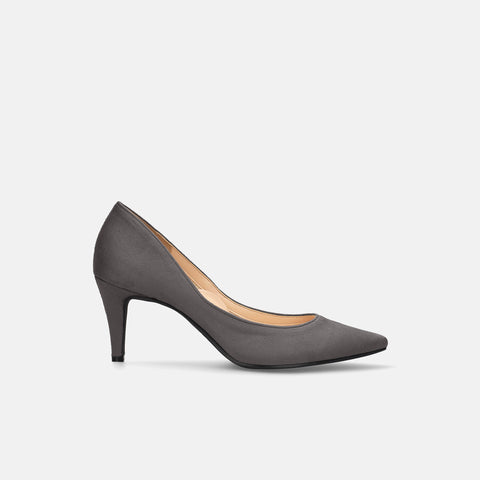 15% OFF: iCoN COLORS: Pointed toe suede pumps (C76532) Charcoal S