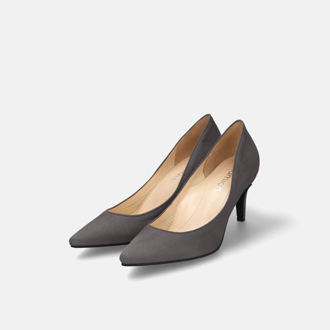 15% OFF: iCoN COLORS: Pointed toe suede pumps (C76532) Charcoal S