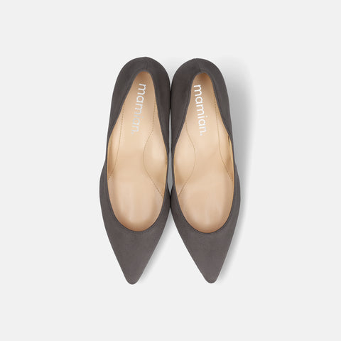 15% OFF: iCoN COLORS: Pointed toe suede pumps (C76532) Charcoal S