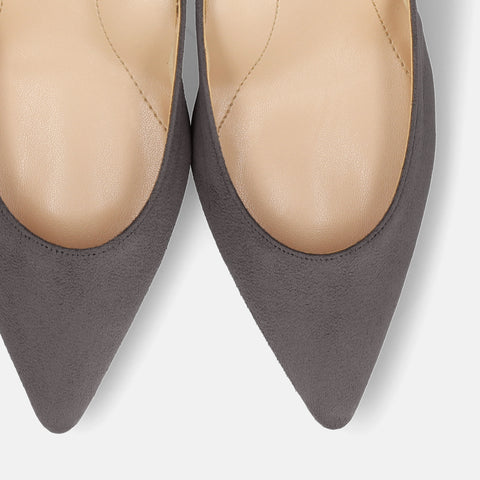 15% OFF: iCoN COLORS: Pointed toe suede pumps (C76532) Charcoal S