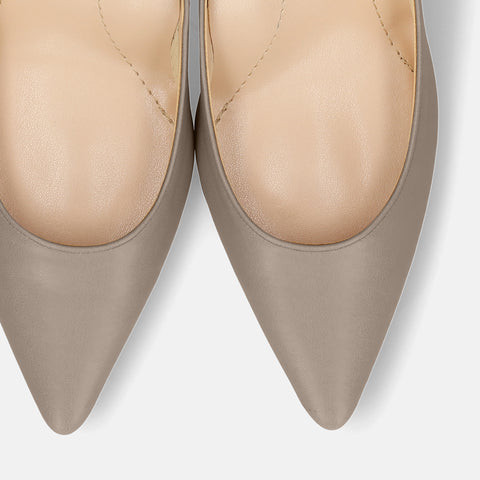 10% OFF: 2024SS: iCoN COLORS: Pointed Toe Smooth Pumps (C76533) Greige