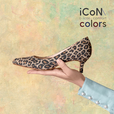 ラストワン30%OFF：iCoN COLORS：ポインテッドトゥ スエード パンプス（C57172）レオパードS/mamian（マミアン）