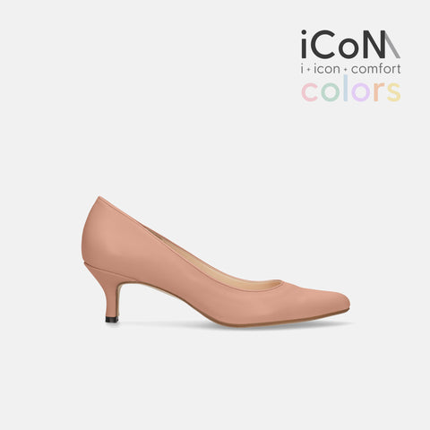 ラストワン30%OFF：iCoN COLORS：ポインテッドトゥ スムース パンプス（C57173）シェイドピンク/mamian（マミアン）