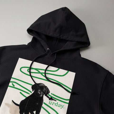 予約：urday【dog】アートワークスウェットプルパーカ（u-a-spk-0001-10）ブラック